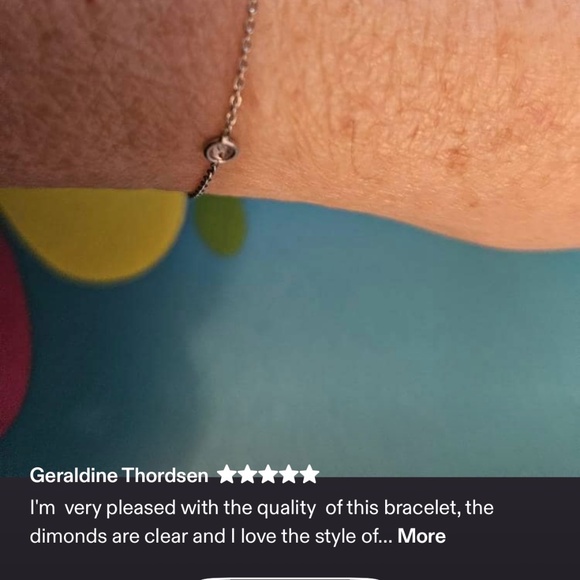 14k and lab diamond bracelet - Picture 9 of 9